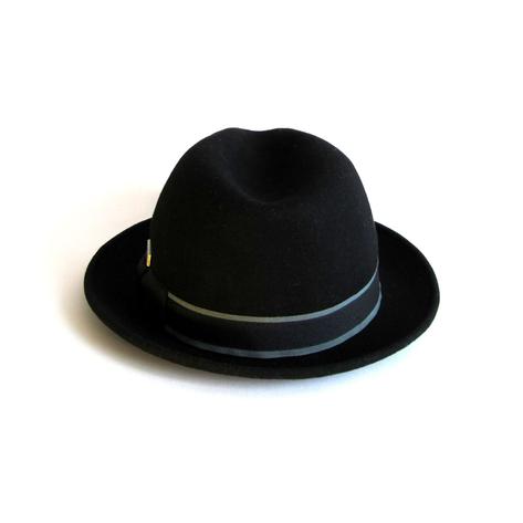 Dasmarca Robin Retro Wool Narrow Brim Fedora Trilby Hat Black Thumbnail 4