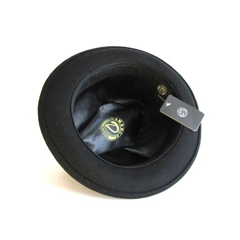 Dasmarca Robin Retro Wool Narrow Brim Fedora Trilby Hat Black Thumbnail 5