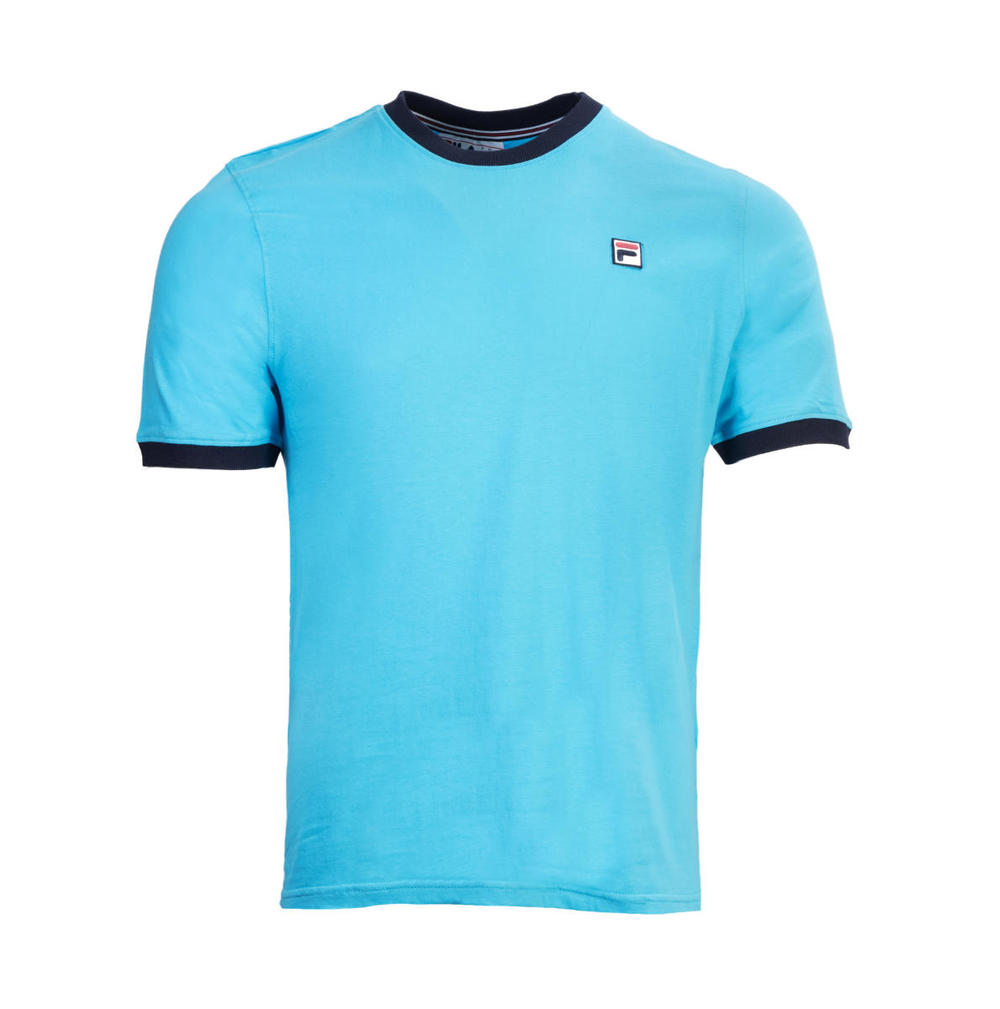 Fila Classic Ringer T Shirt Turquoise / Navy