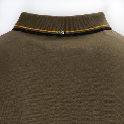 Ben Sherman Tipped Pique Polo Shirt Olive Green Thumbnail 4