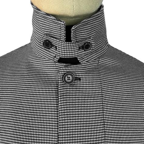 Trojan Fly Front Dogtooth Check Raincoat Mac Mono Thumbnail 2