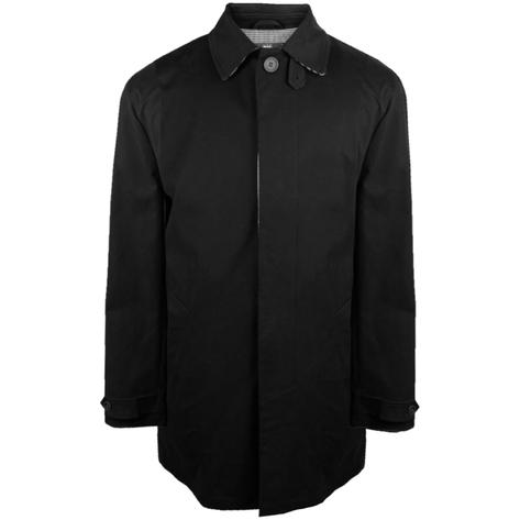 Trojan Fly Front Check Lined Plain Raincoat Mac Black