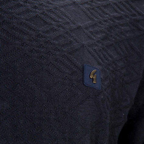 Gabicci Vintage Texture Pattern Roll Neck Navy Thumbnail 4