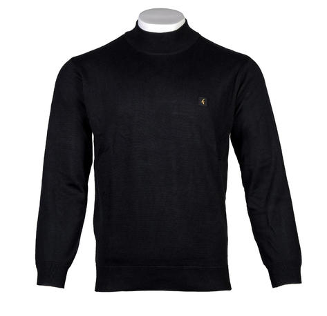 Gabicci Vintage Plain Knit Turtle Neck Pullover Black Thumbnail 1