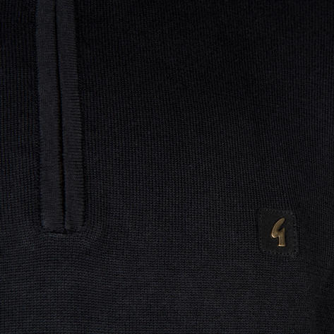 Gabicci Vintage Plain 1/4 Zip Turtle Neck Pullover Black Thumbnail 3