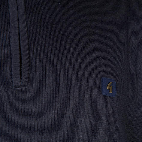 Gabicci Vintage Plain 1/4 Zip Turtle Neck Pullover Navy Thumbnail 3