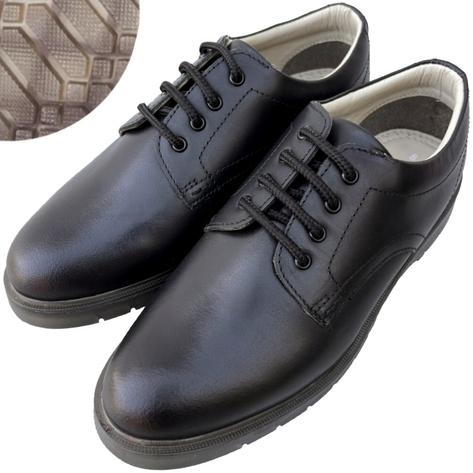 Grafters Retro Cushioned Sole Leather Derby Shoe Black Thumbnail 1