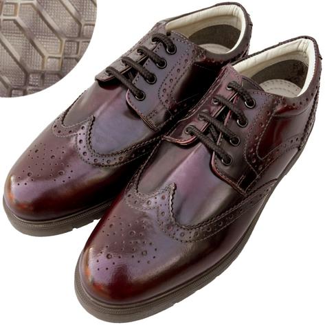 Grafters Retro Cushioned Sole Leather Brogue Shoe Oxblood