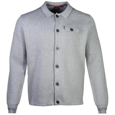 Merc London Button Through Knit Cardigan Grey Thumbnail 1