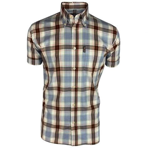 Trojan Records Graph Check Shirt With Pocket Square Choc / Blue