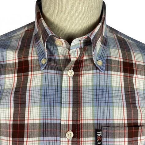 Trojan Records Graph Check Shirt With Pocket Square Choc / Blue Thumbnail 2