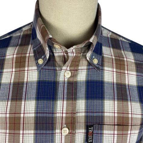 Trojan Records Graph Check Shirt With Pocket Square Brown / Navy Thumbnail 2