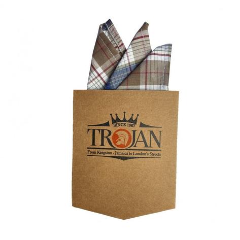 Trojan Records Graph Check Shirt With Pocket Square Brown / Navy Thumbnail 3