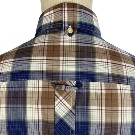 Trojan Records Graph Check Shirt With Pocket Square Brown / Navy Thumbnail 4