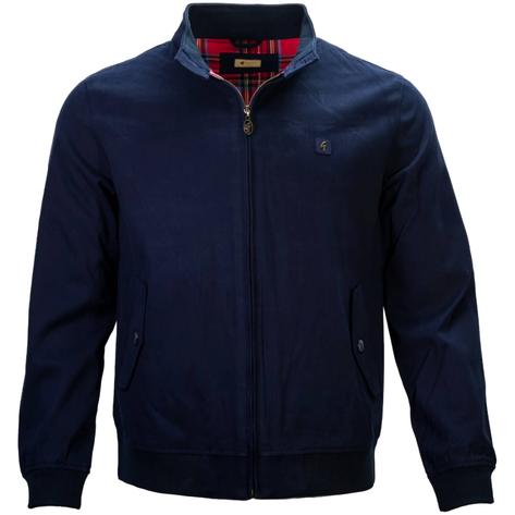 Gabicci Vintage Tartan Lined Mod Skin Harrington Jacket Navy Thumbnail 1