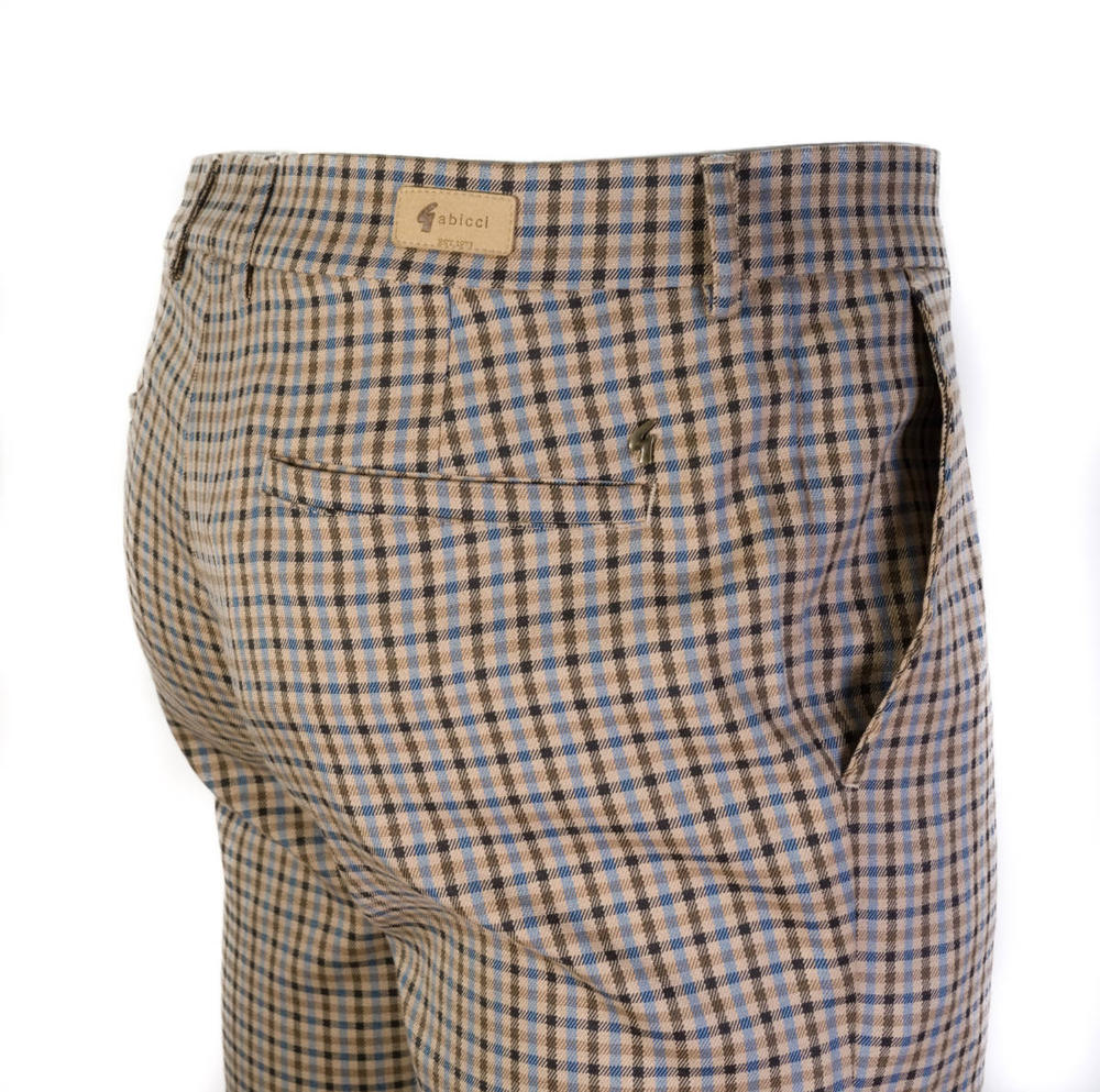 Gabicci Vintage Gunclub Check Mod Retro Trousers Beige