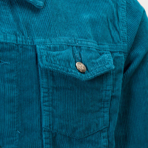 Run and Fly Mod Retro Trucker Jacket Corduroy Teal Thumbnail 3