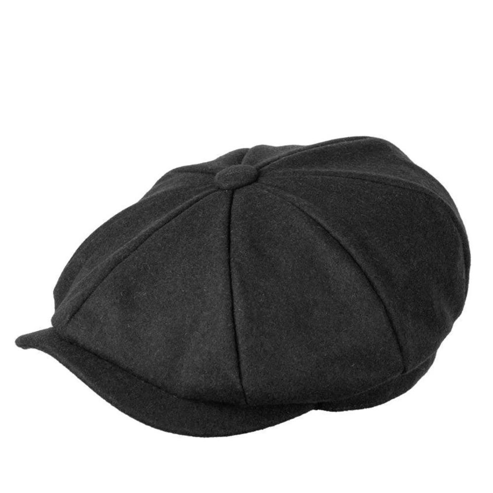 Heritage Traditions Wool Melton Newsboy Cap Black