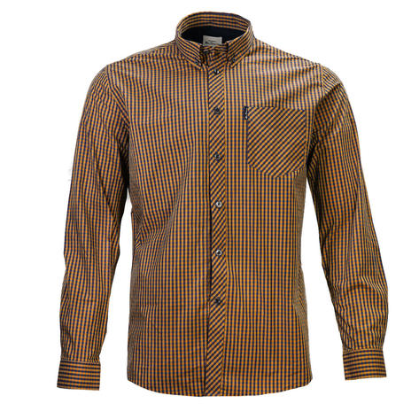 Ben Sherman LONG SLEEVE House Check Shirt Ochre Thumbnail 1