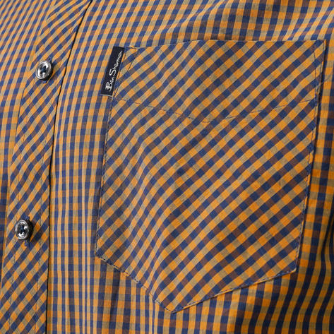 Ben Sherman LONG SLEEVE House Check Shirt Ochre Thumbnail 3