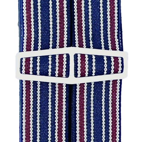 Bovver Clip 3/4 Inch Navy / White / Maroon Stripe Slim Braces Thumbnail 1