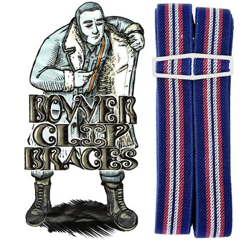 Bovver Clip 3/4 Inch Navy / Sand / Red Stripe Slim Braces Thumbnail 3