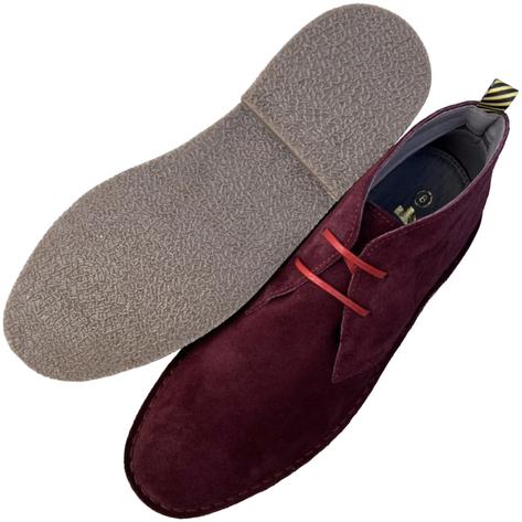 Gabicci Vintage 2 Hole Connett Suede Desert Boots Burgundy Thumbnail 2