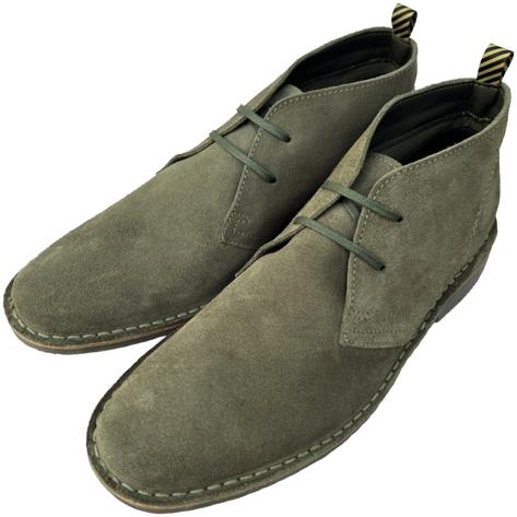 Gabicci Vintage 2 Hole Connett Suede Desert Boots Olive