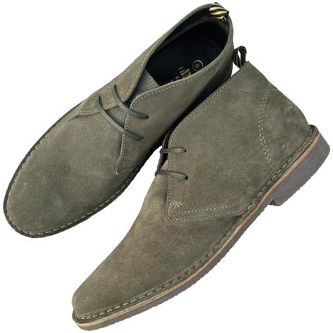 Gabicci Vintage 2 Hole Connett Suede Desert Boots Olive Thumbnail 3