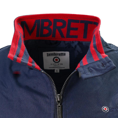 Lambretta Knit Logo Collar Casual Jacket Navy Thumbnail 3