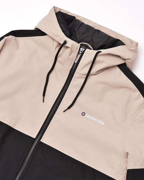 Lambretta Contrast Panel Hooded Jacket Black / Stone Thumbnail 3