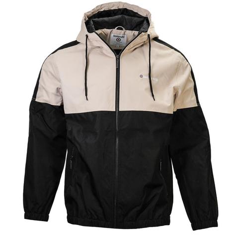 Lambretta Contrast Panel Hooded Jacket Black / Stone