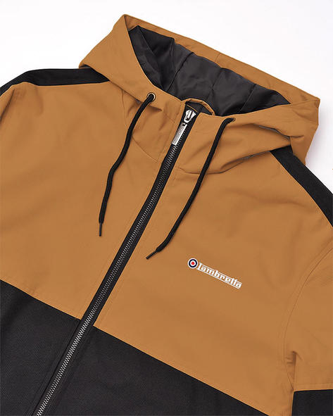 Lambretta Contrast Panel Hooded Jacket Black / Mustard Thumbnail 3