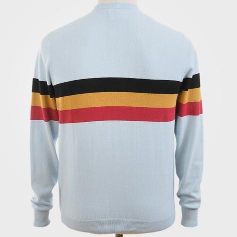 Art Gallery Scene Stripe Crew Neck Knit Sky Blue Thumbnail 3