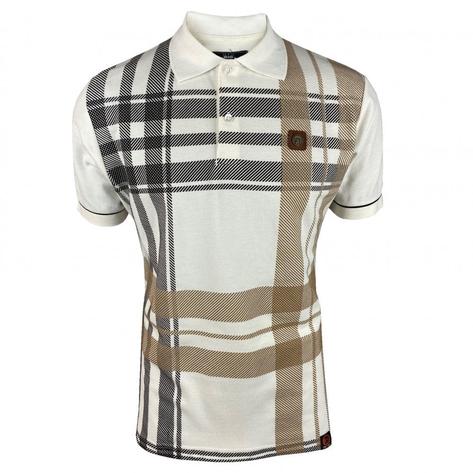 Trojan Records Oversize Check Polo Ecru Thumbnail 1