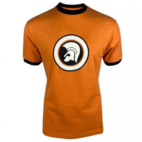 Trojan Records Circle Helmet Print Ringer T-Shirt Orange