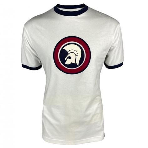 Trojan Records Circle Helmet Print Ringer T-Shirt Ecru Thumbnail 1