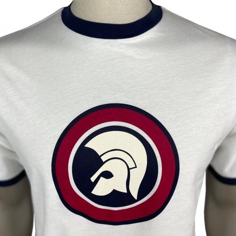 Trojan Records Circle Helmet Print Ringer T-Shirt Ecru Thumbnail 2