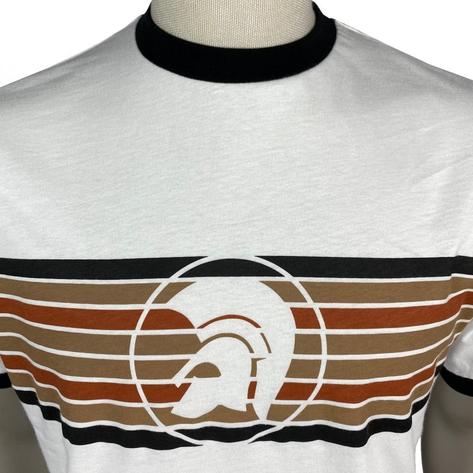 Trojan Records Helmet And Stripes Print Ringer T-Shirt Ecru Thumbnail 2