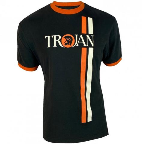 Trojan Records Twin Racing Stripes T-Shirt Black Thumbnail 1