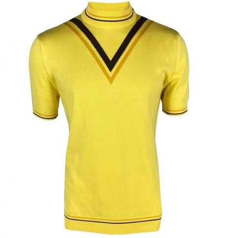 Ska & Soul Twin V Fine Gauge Knit Turtle Neck Top Lemon