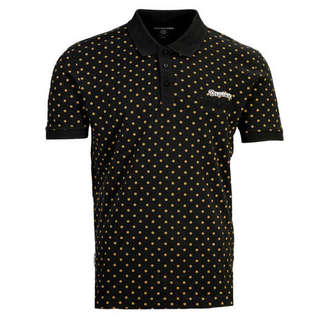 Lambretta Premium Target Print Pique Polo Black