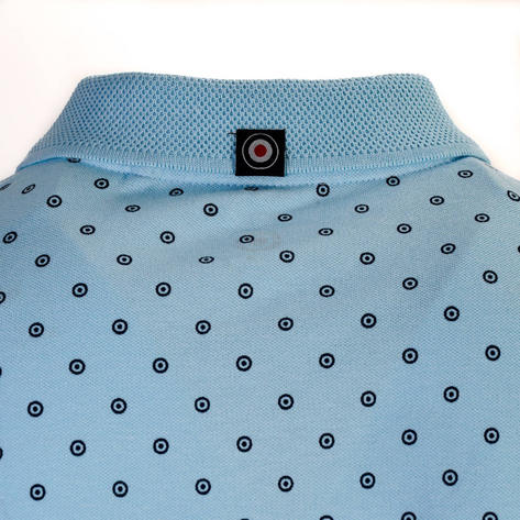 Lambretta Premium Target Print Pique Polo Sky Blue Thumbnail 4