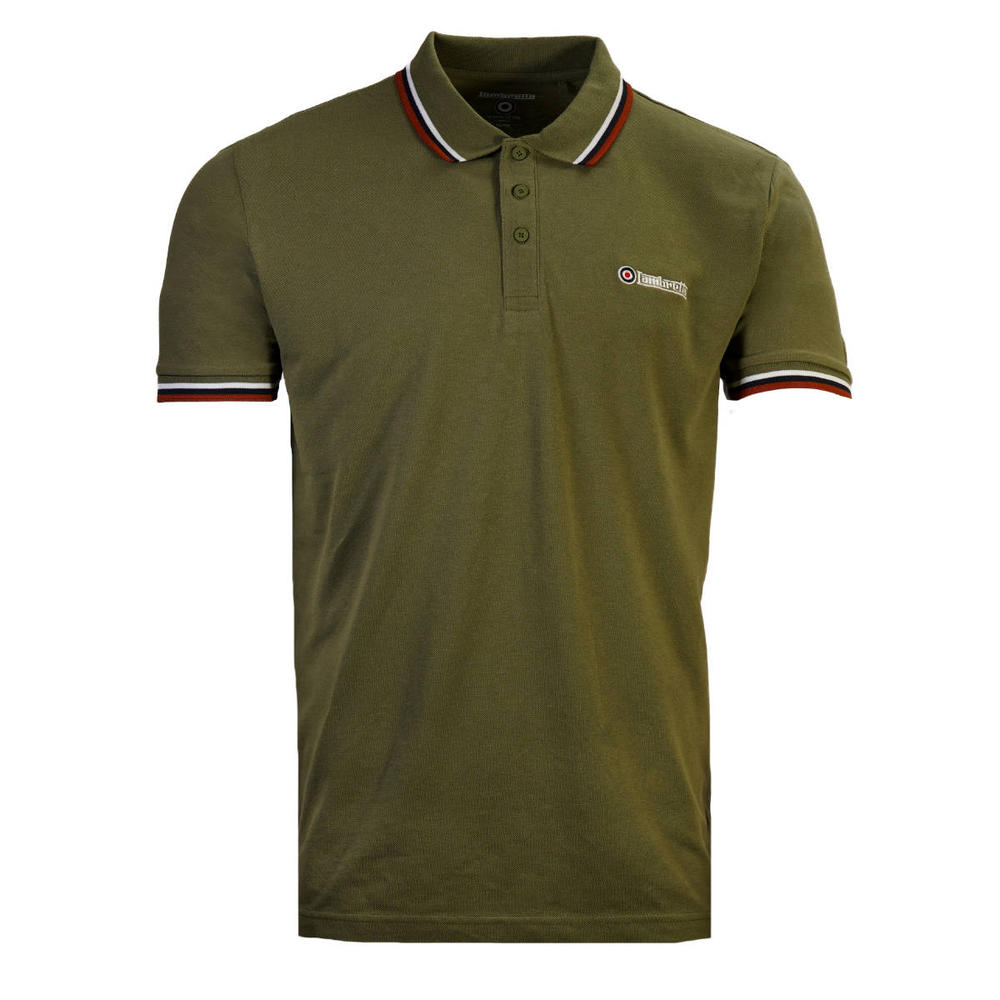 Lambretta Target Logo Tri-Tipped Polo Shirt Khaki