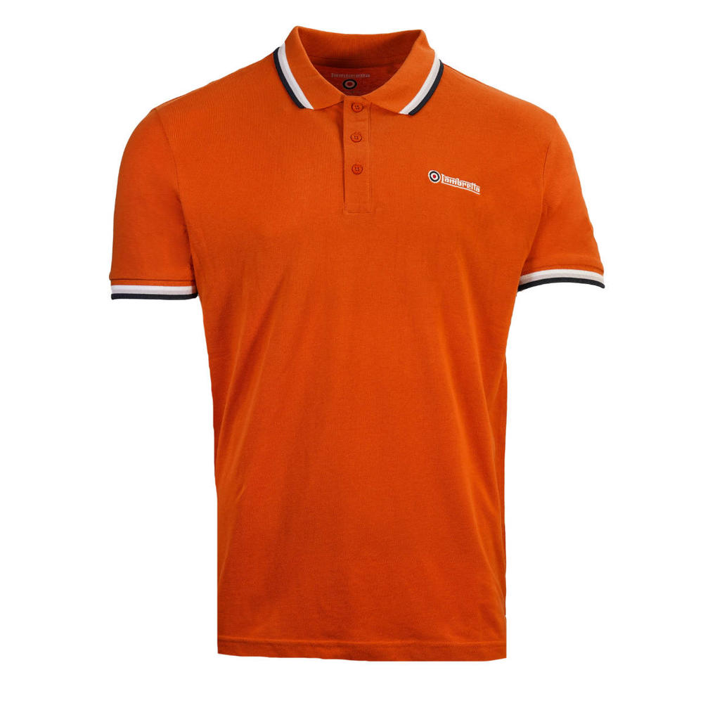 Lambretta Target Logo Tri-Tipped Polo Shirt Orange