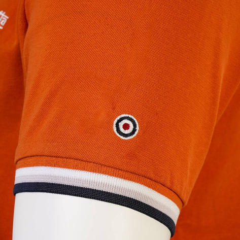 Lambretta Target Logo Tri-Tipped Polo Shirt Orange Thumbnail 4