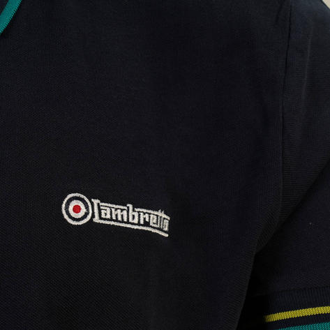 Lambretta Target Logo Twin-Tipped Polo Shirt Navy Thumbnail 3