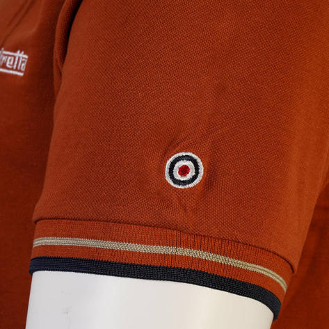 Lambretta Target Logo Twin-Tipped Polo Shirt Brick Thumbnail 4