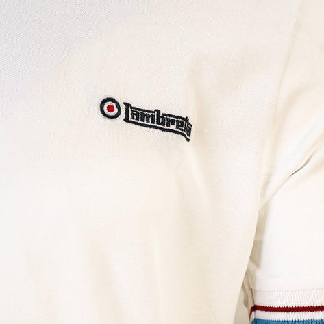 Lambretta Target Logo Twin-Tipped Polo Shirt White Thumbnail 3