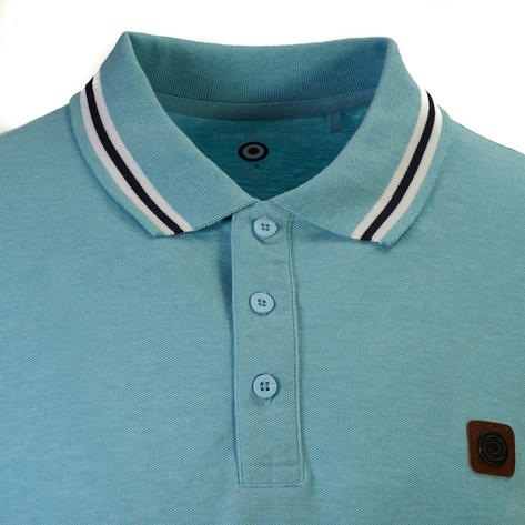 Lambretta Triple Tipped Dress Polo Shirt Sky Blue Thumbnail 2